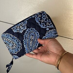Vera Bradley Blue Bandana Paisley Print Accordion Zip Around Wallet